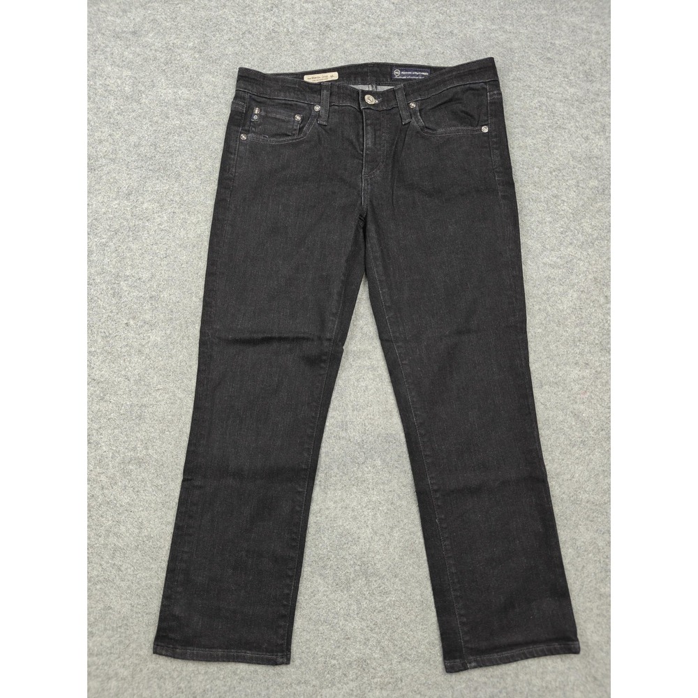 AG Adriano Goldschmied Stevie Crop Jeans Womens 29R Black Wash Stretch Denim